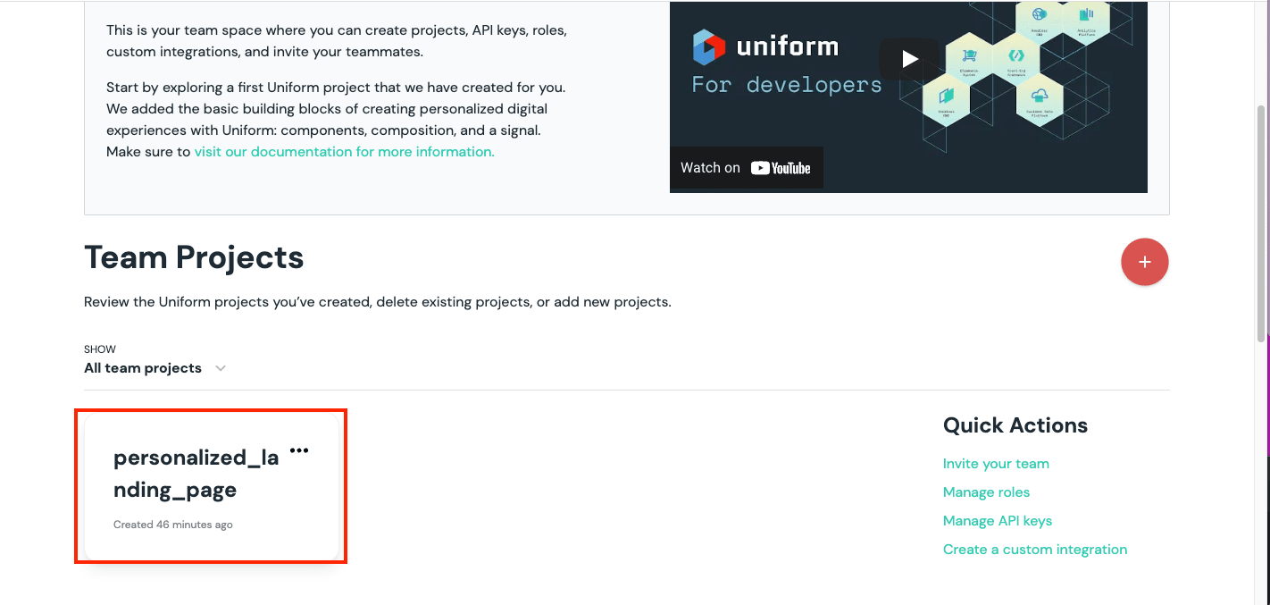 Click on the Project