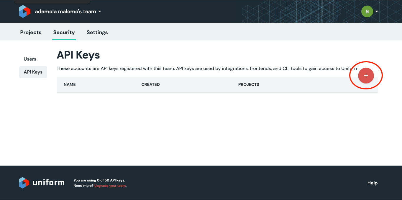 Create API Key