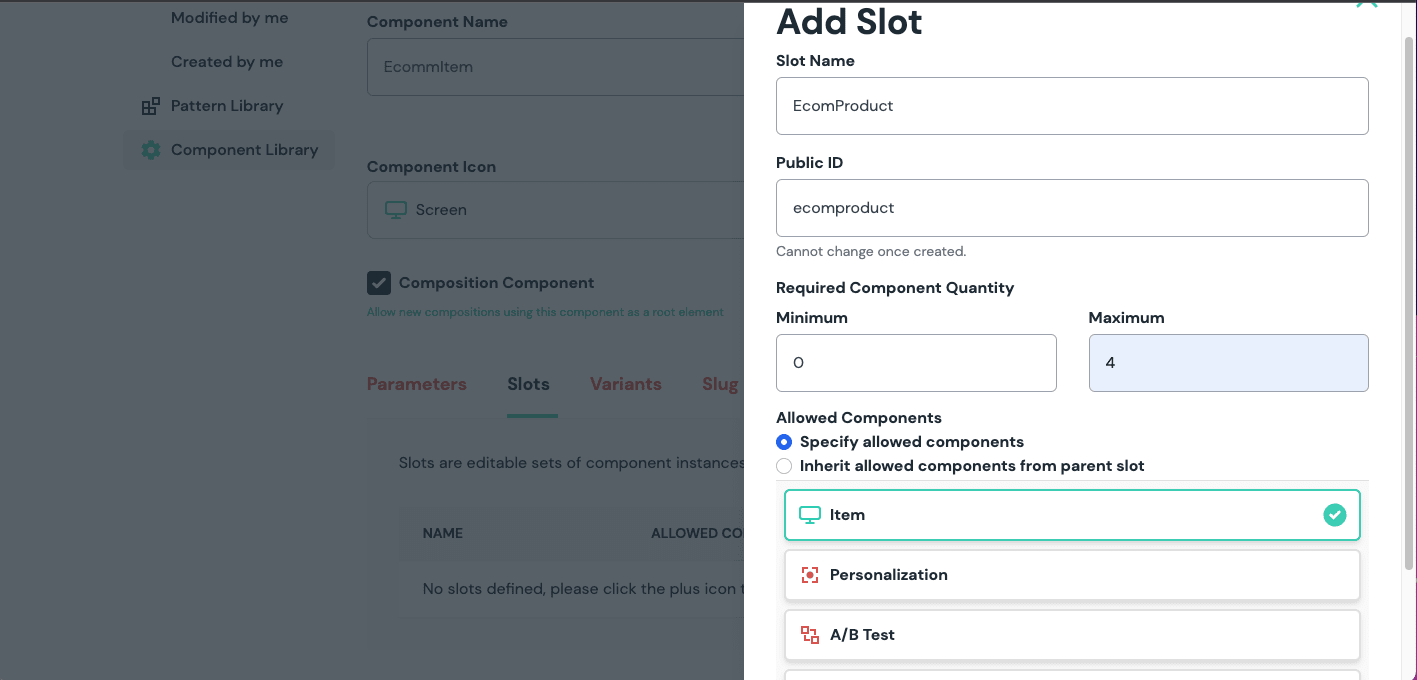 Create Slot