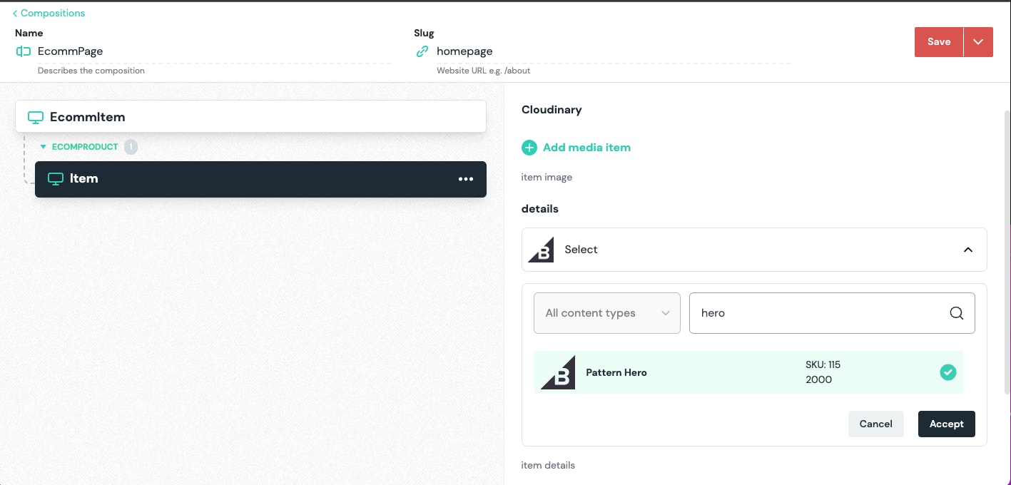 Product Selection from BigCommerce