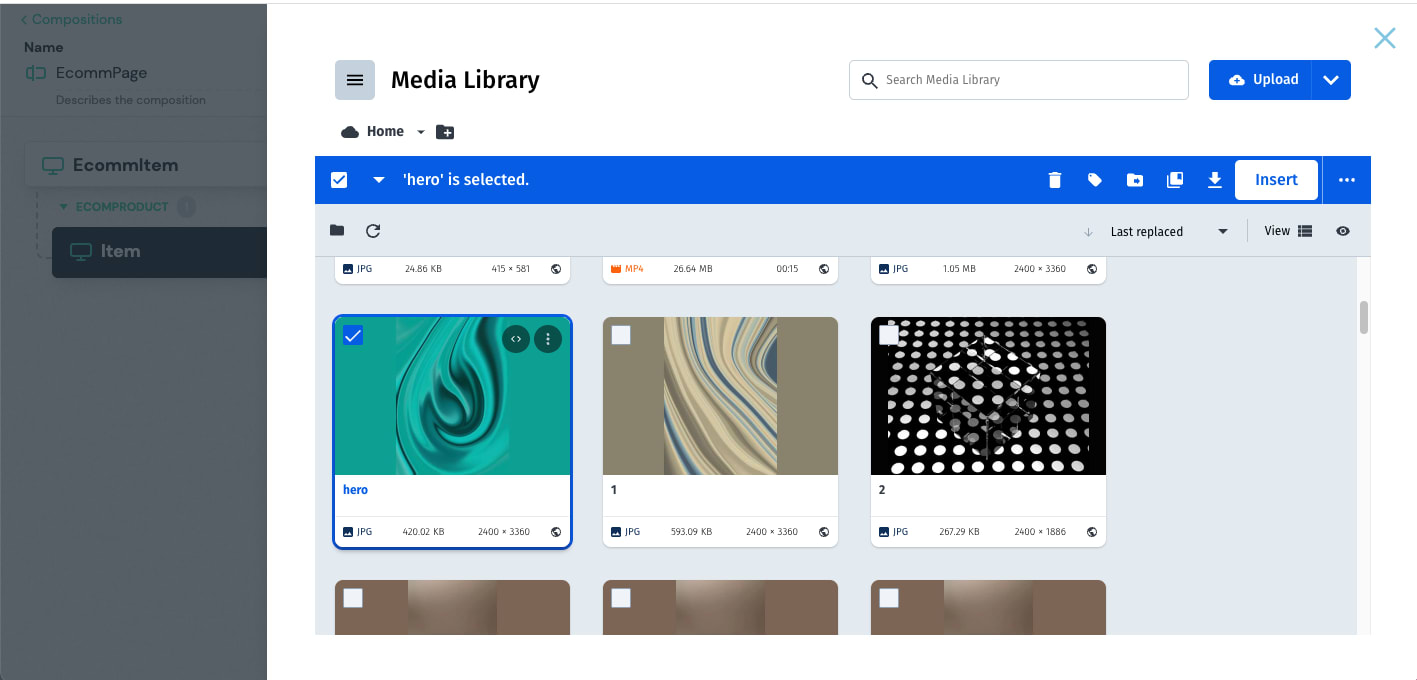 Image Selection from Cloudinary