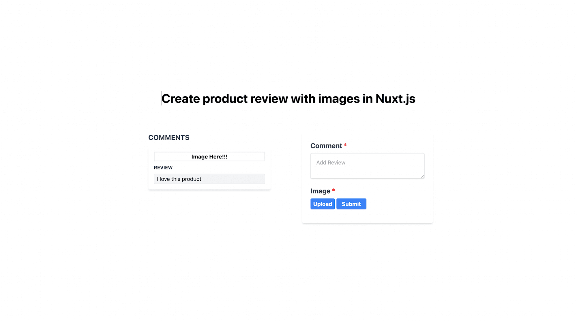 Create Product Review with Images in Nuxt