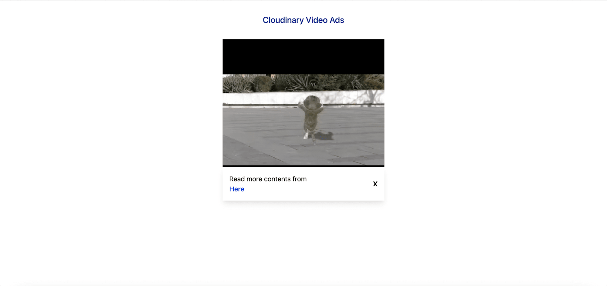 Video showing ads