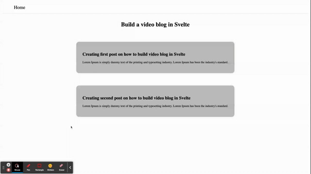 Build a video blog in Svelte - demo