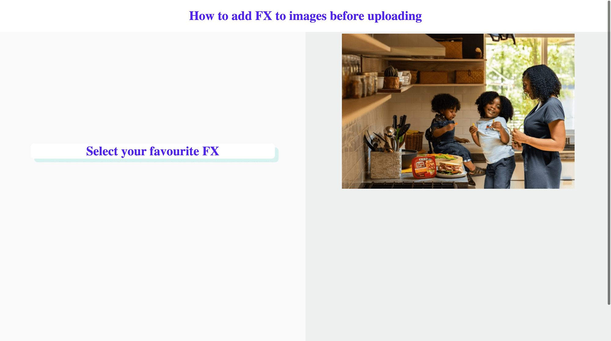How to add FX to images before uploading