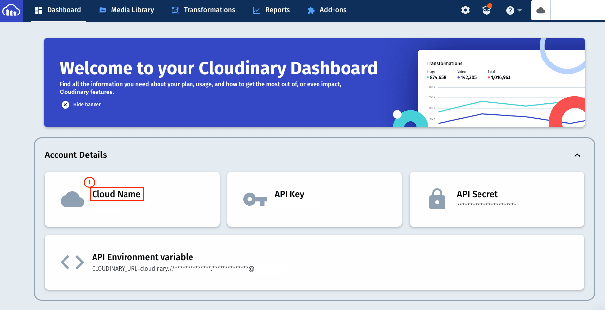 cloudinary dashboard