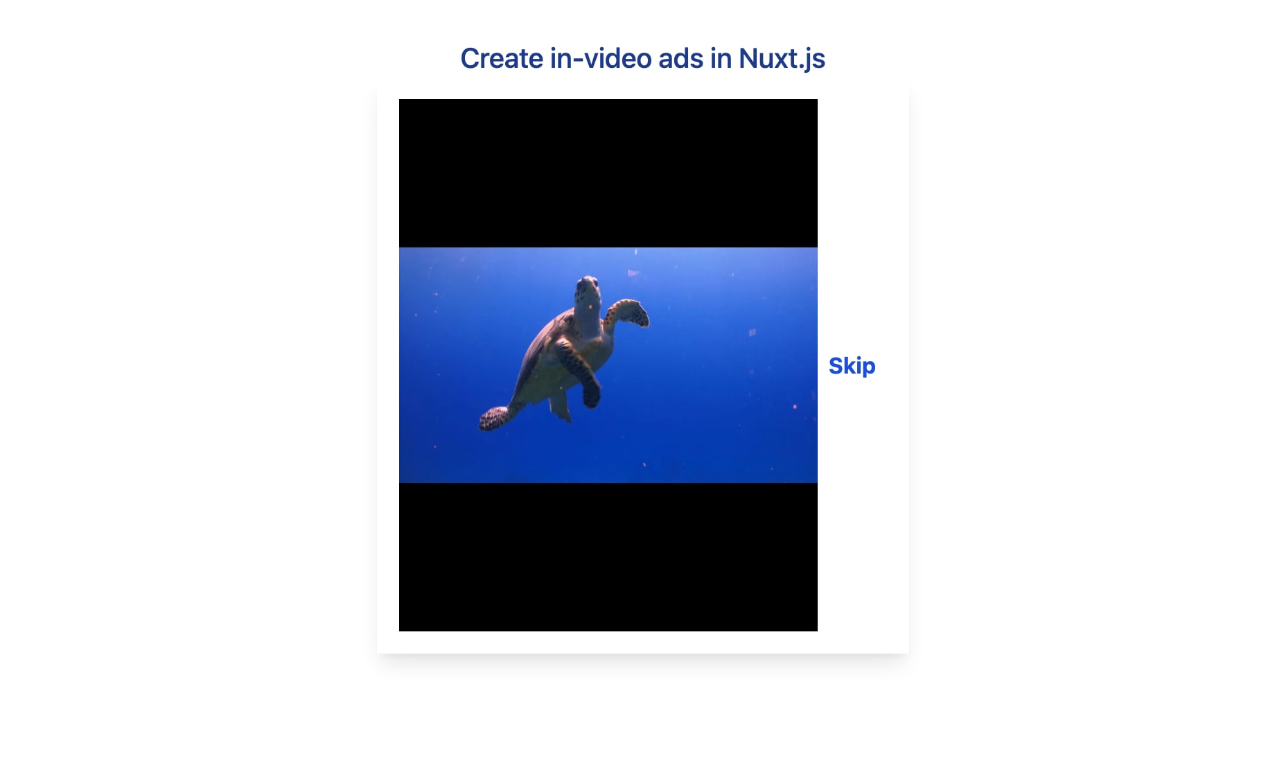 Create in-video ads in Nuxt - During Advert