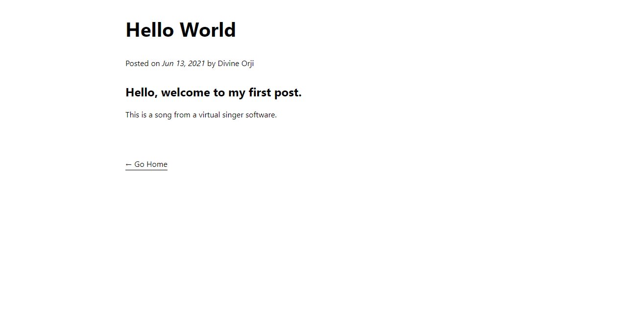 Hello World blog post