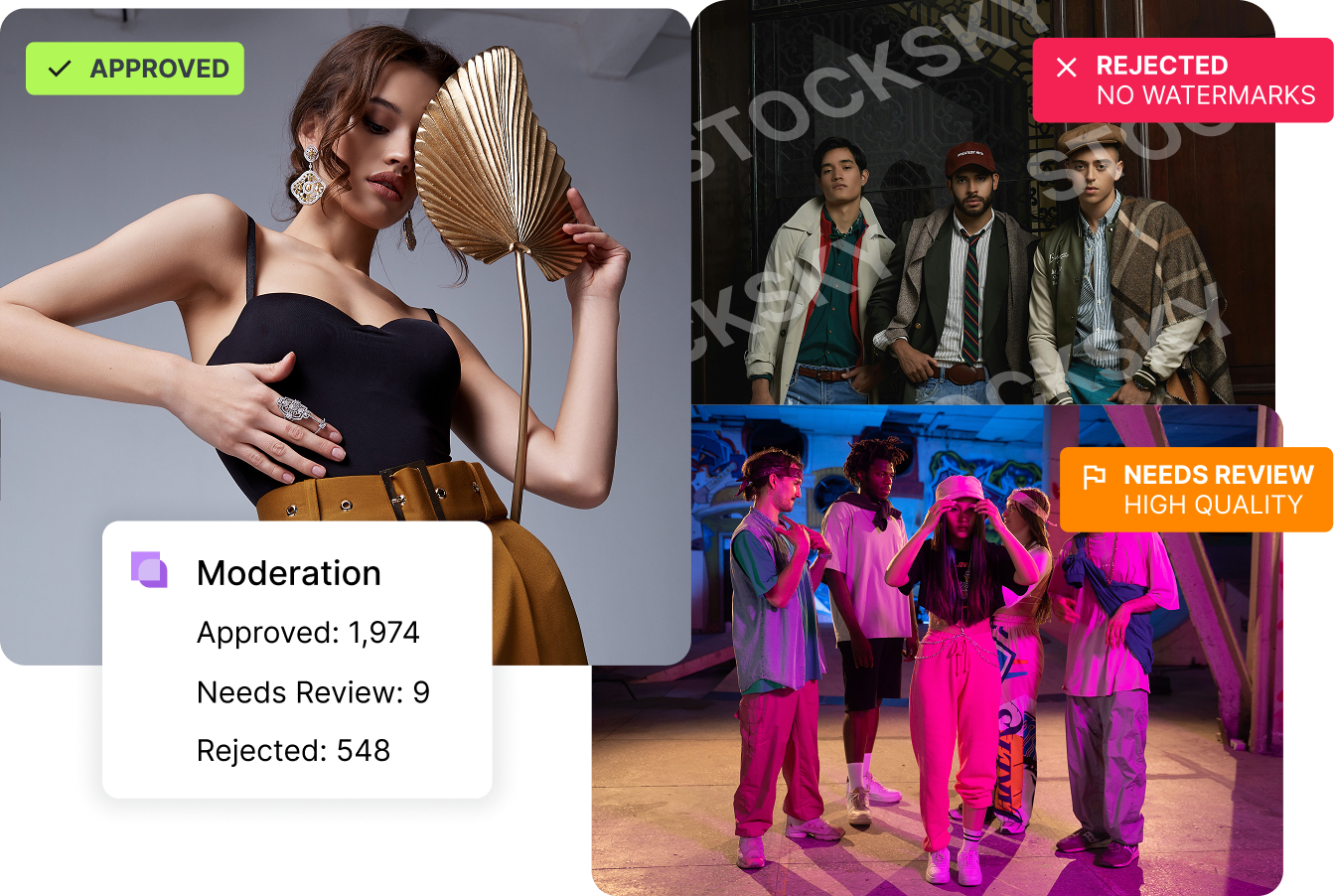 Visual media preview for Moderate and Align