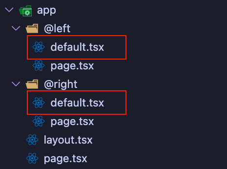 next.js parallel routes default file definition