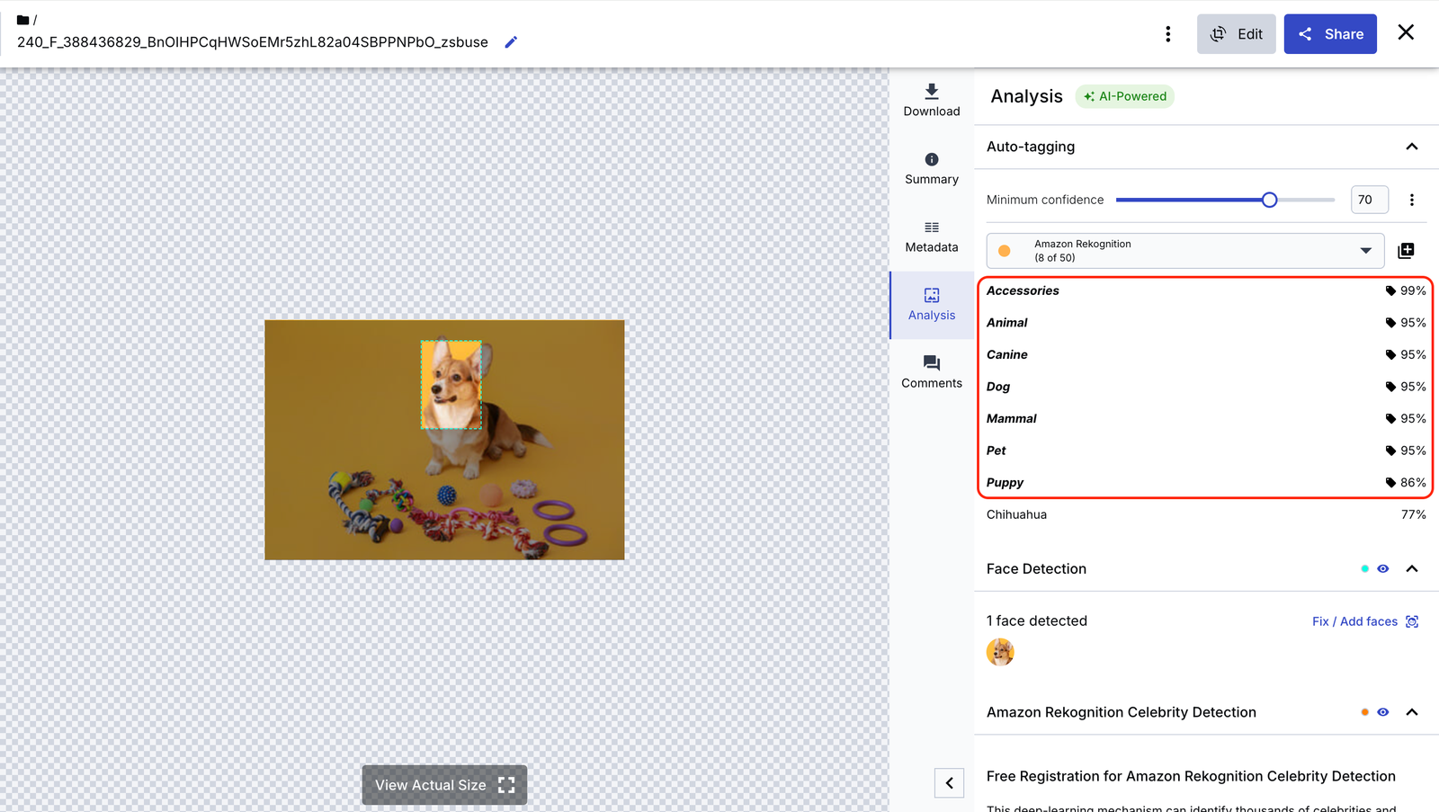 Cloudinary Media Library with auto tags successfully added