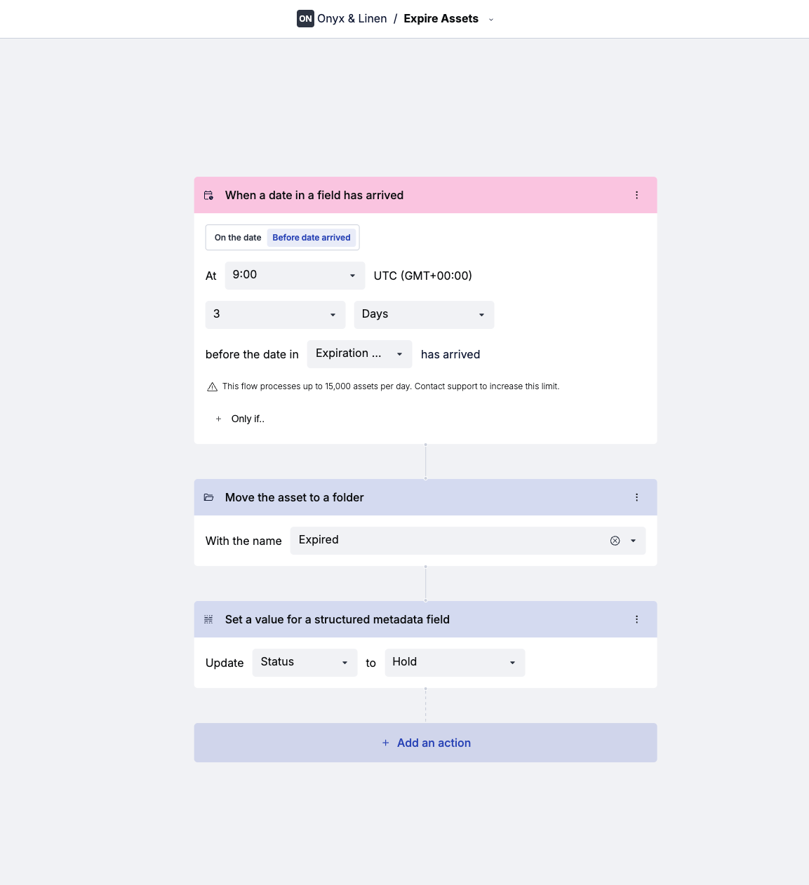 Actions and triggers in MediaFlows
