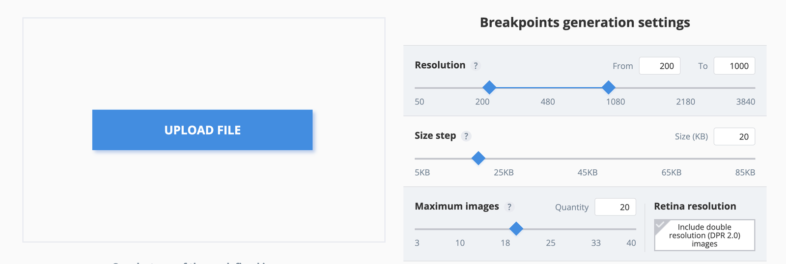 Cloudinary's Responsive Image Breakpoint Generator tool