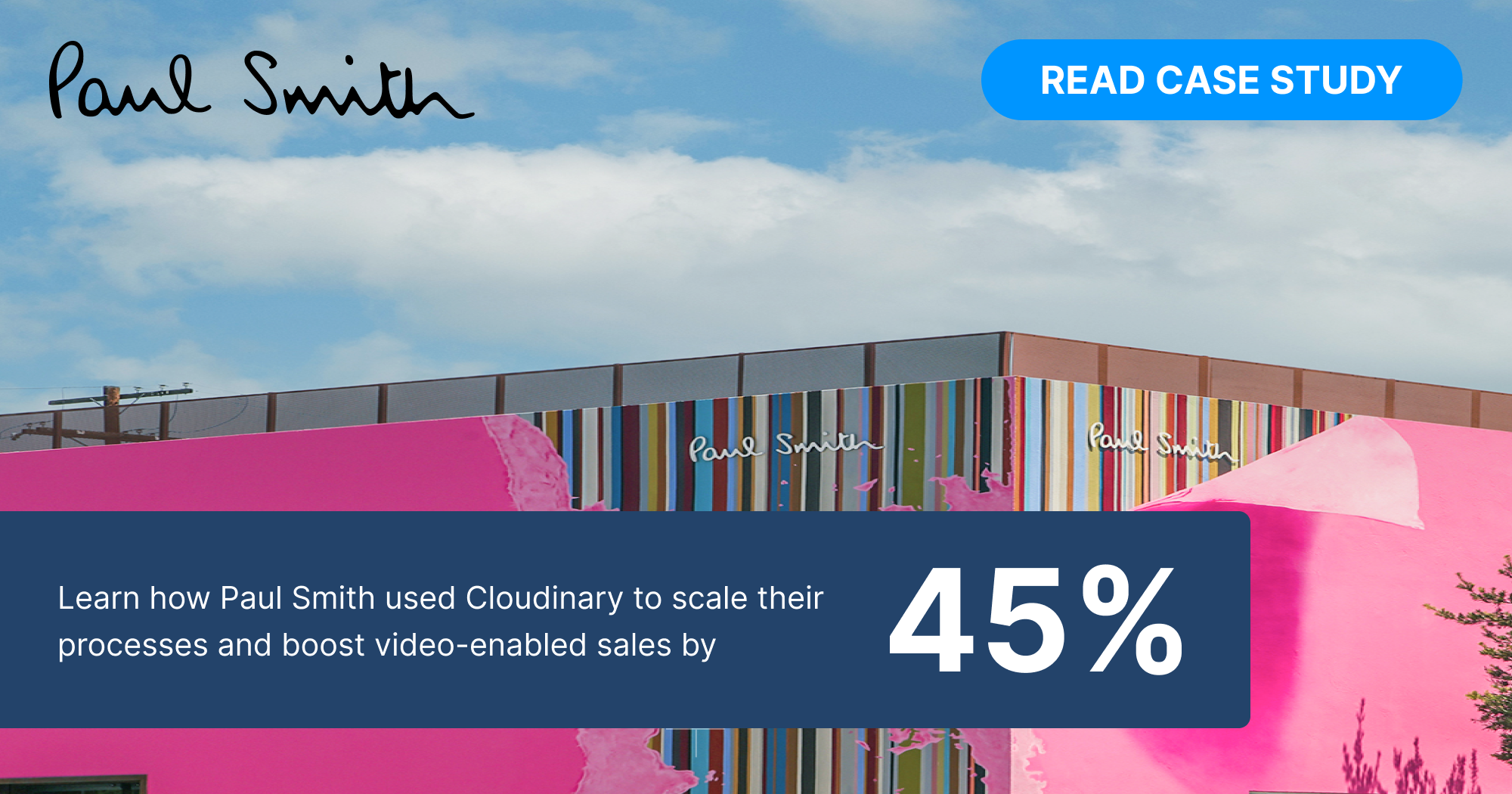 Learn how Paul Smith used Cloudinary to scale their processes and boost video-enabled sales by 45%