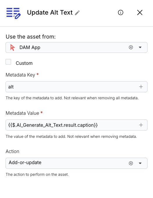 Update Alt Text block settings