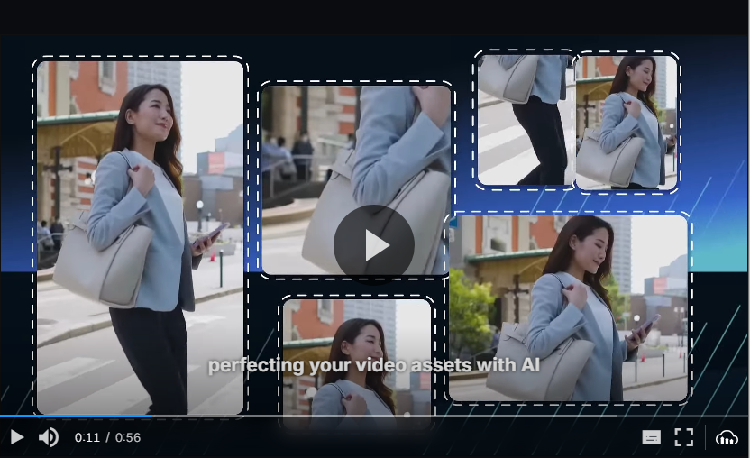 Cloudinary Video Player with an example still image and default captions, which are white and have a slight dropshadow.