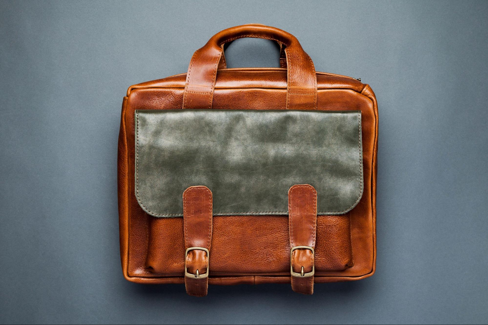 original image of a briefcase against a grey background