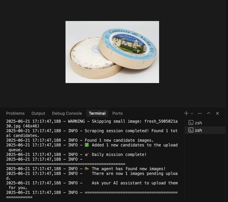 Terminal after the web scraping is complete