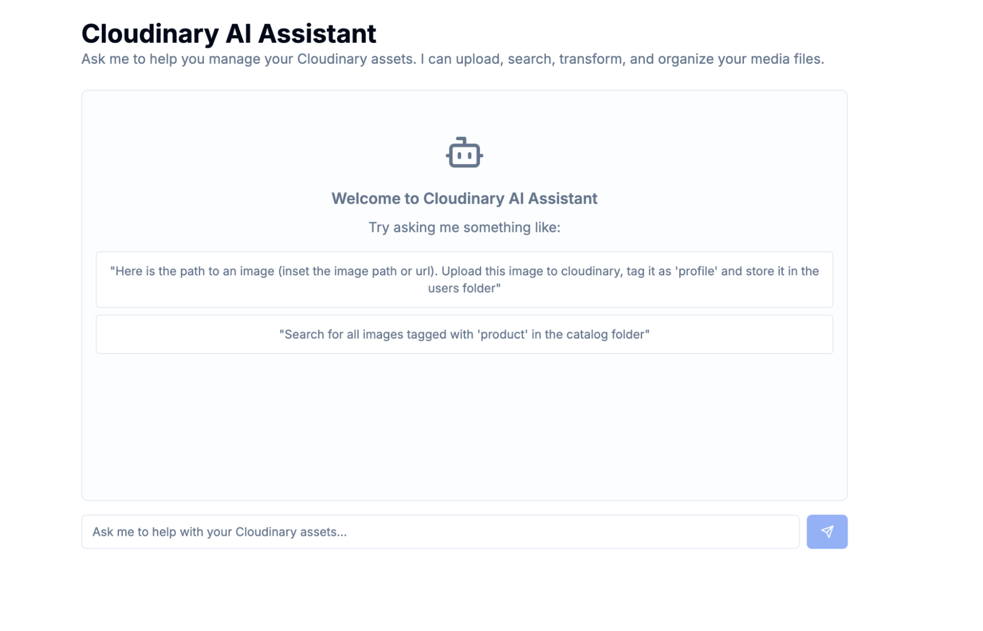 Cloudinary AI Assistant