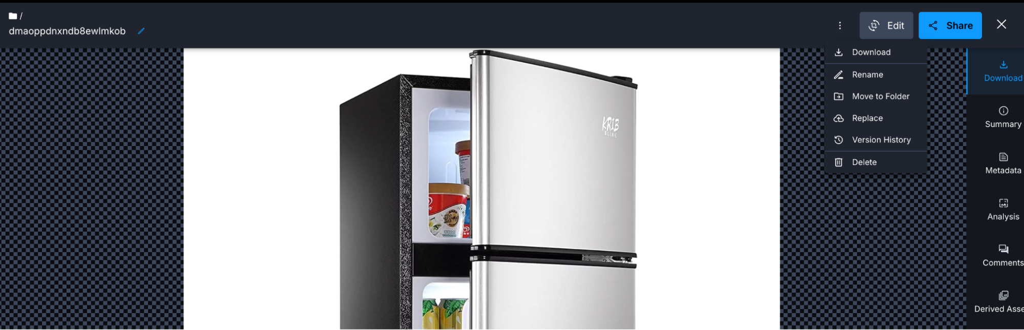 Edit of a fridge.