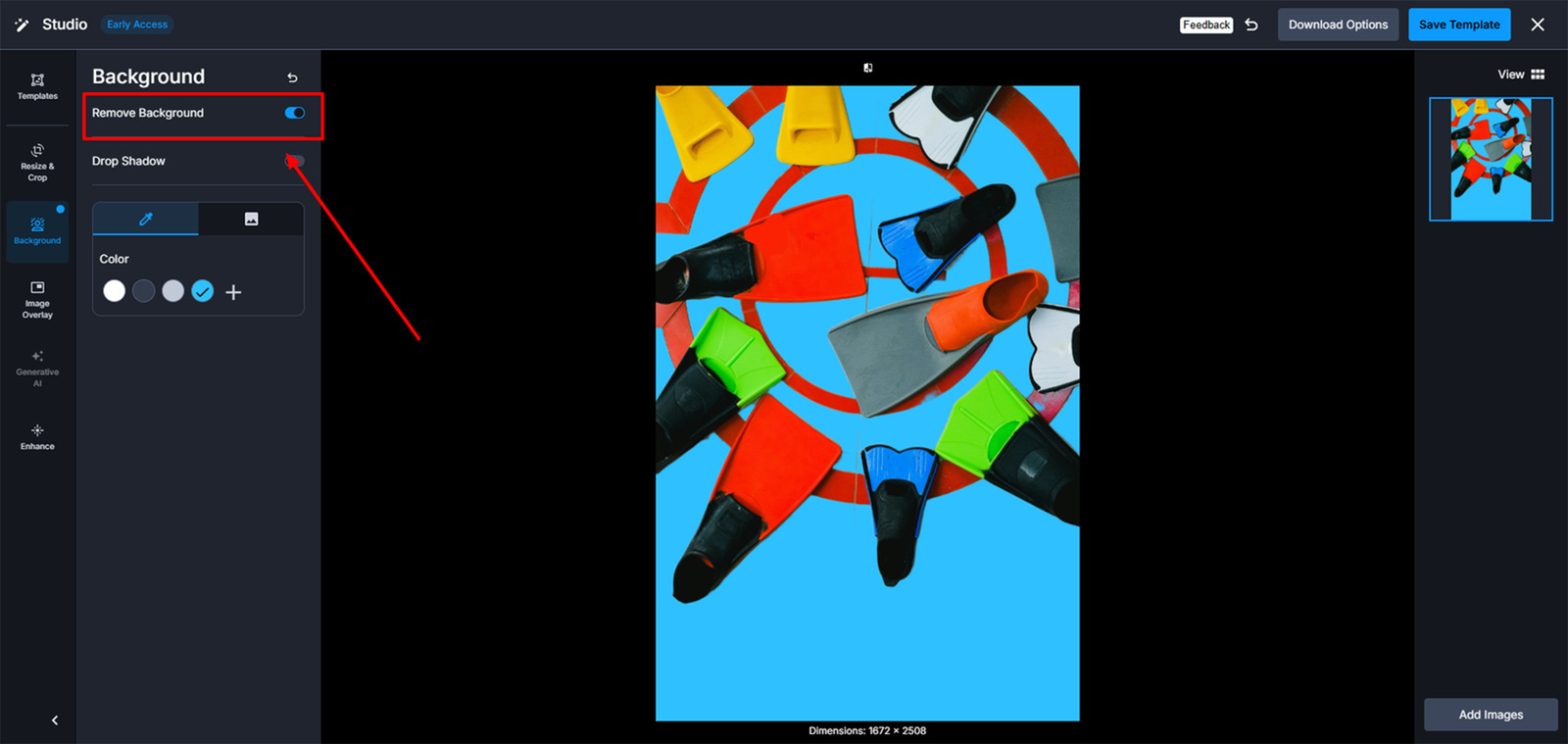 The background is removed and replaced with a blue color.