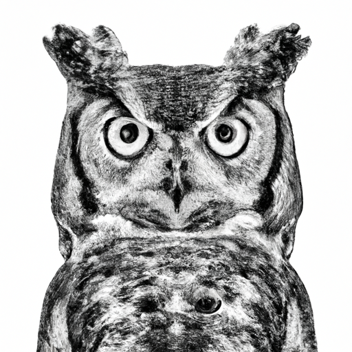 Image of an owl with horns sticking up