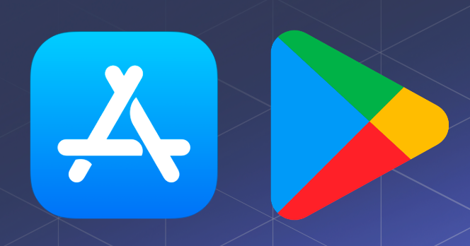 App store and Google Play store icons