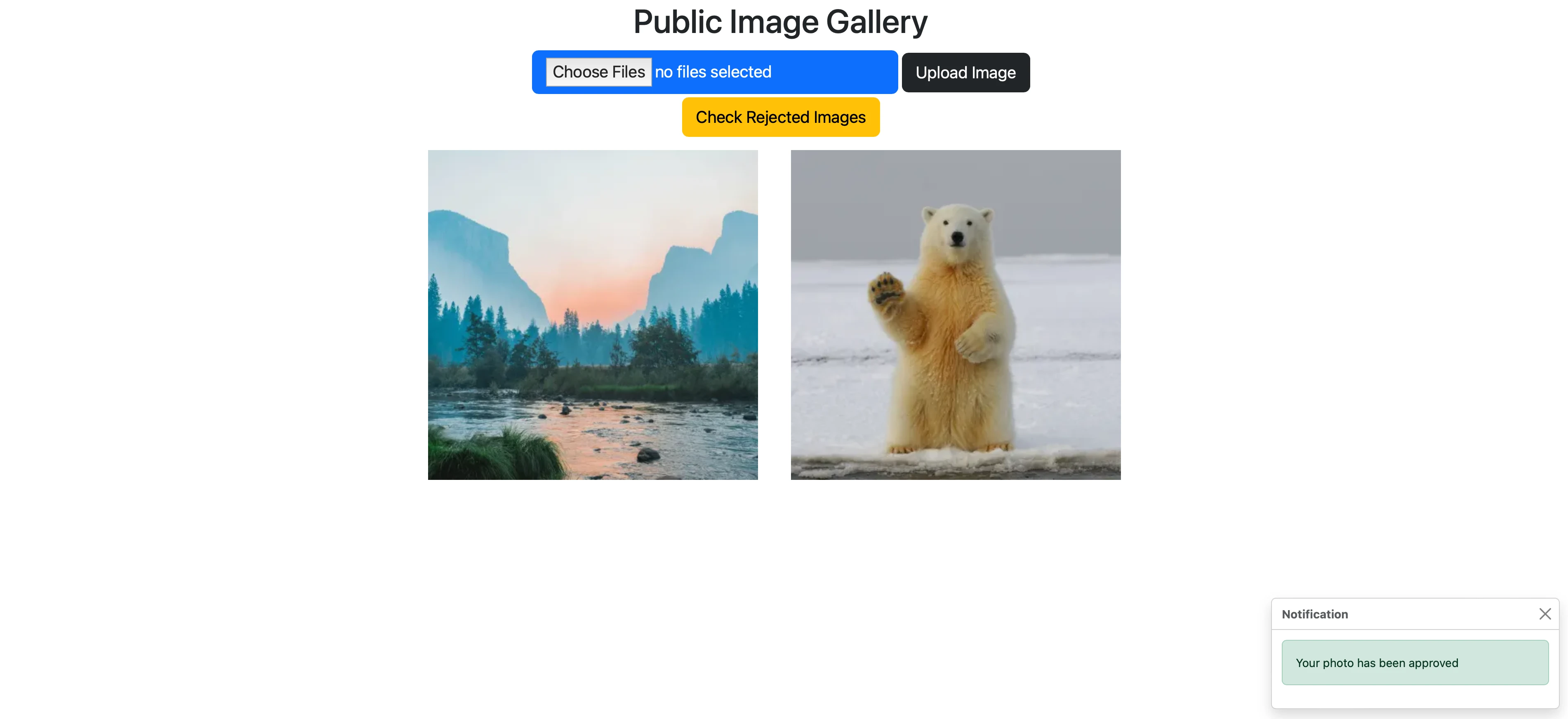 Approved notification