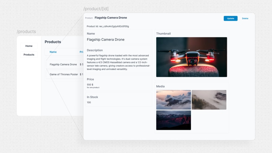 final demo of the application - ecommerce cms