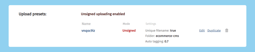 The new preset added