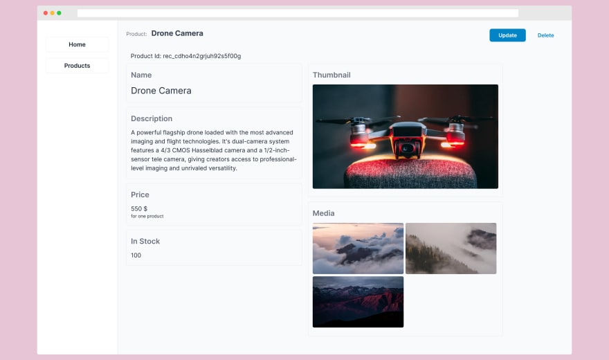 Statically generated product details page