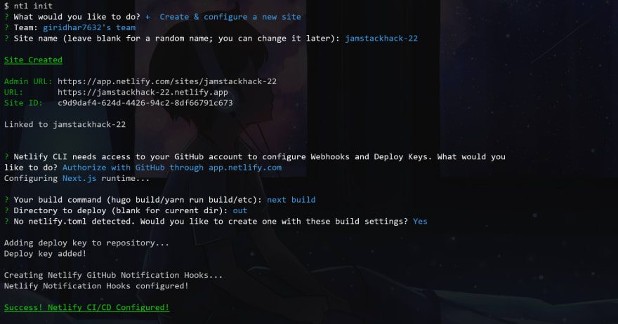 Netlify configuration using netlify-cli