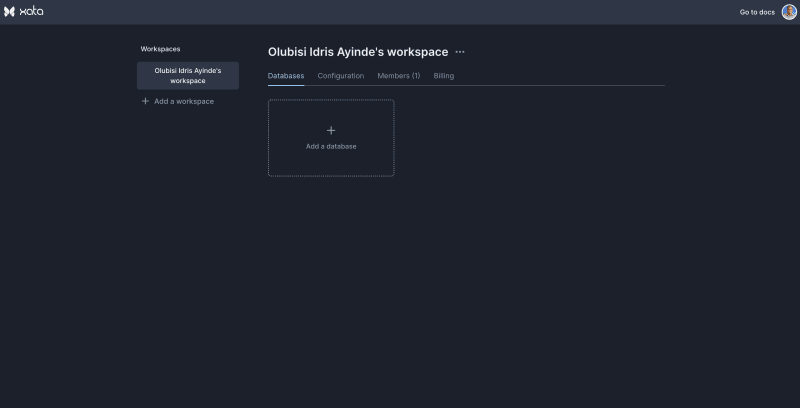 Idris Olubisi Xata workspace