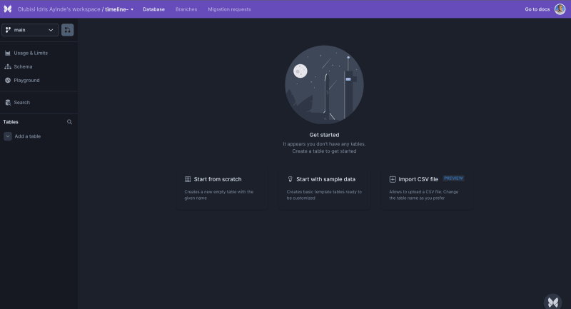 Add database on Xata