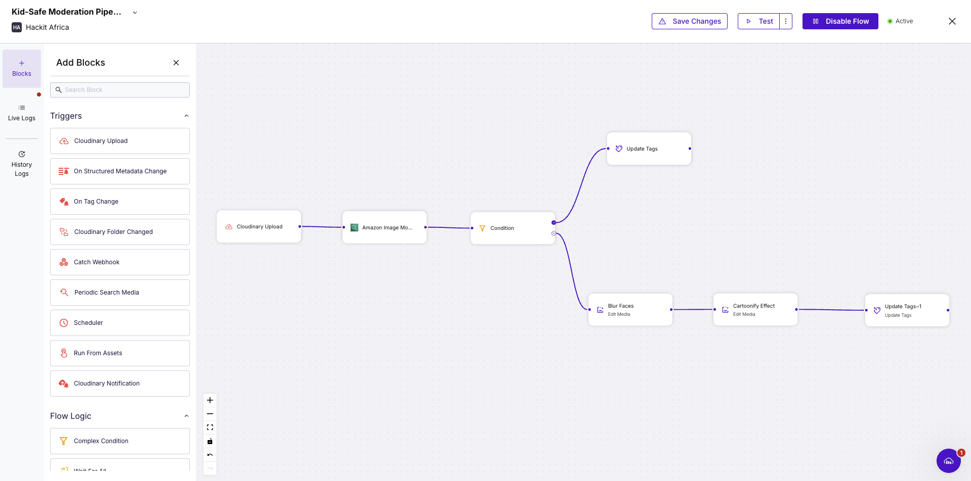 MediaFlows workflow