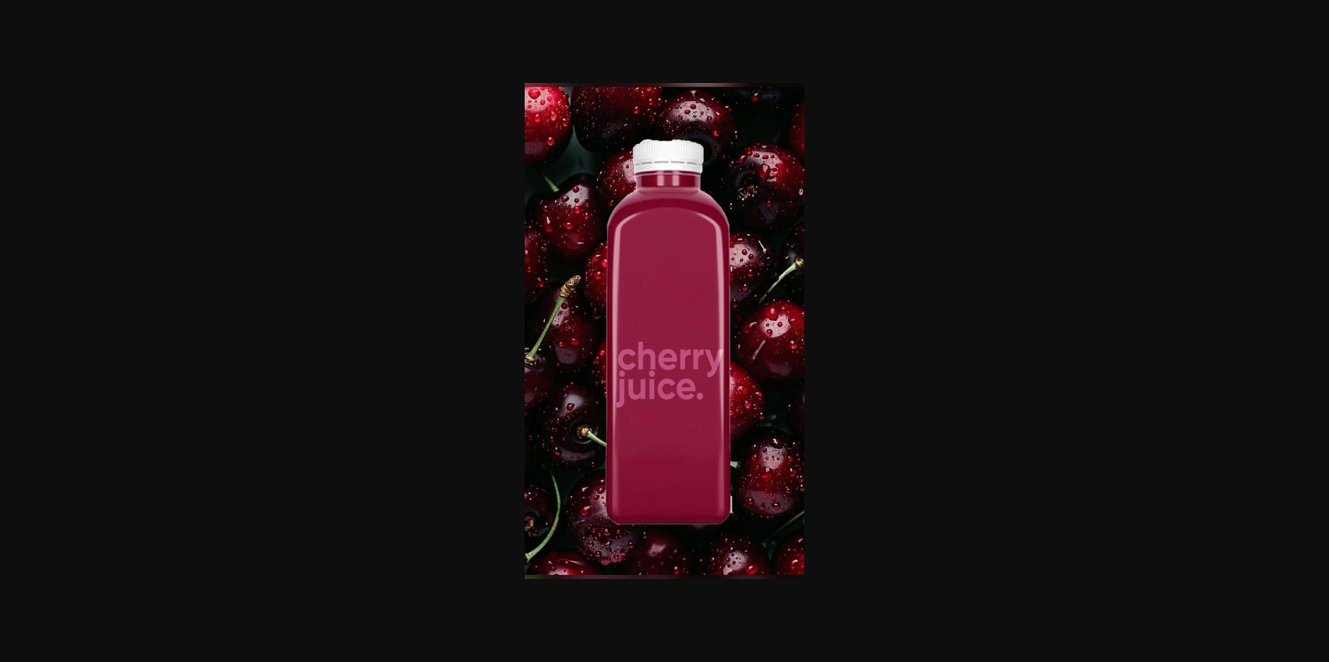 Cherry juice on top of cherry background