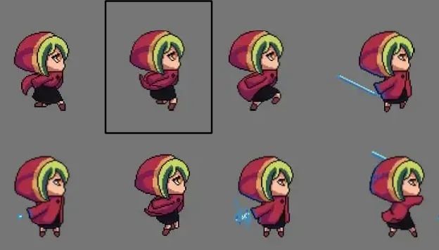 Second frame of the spritesheet with the second figure selected