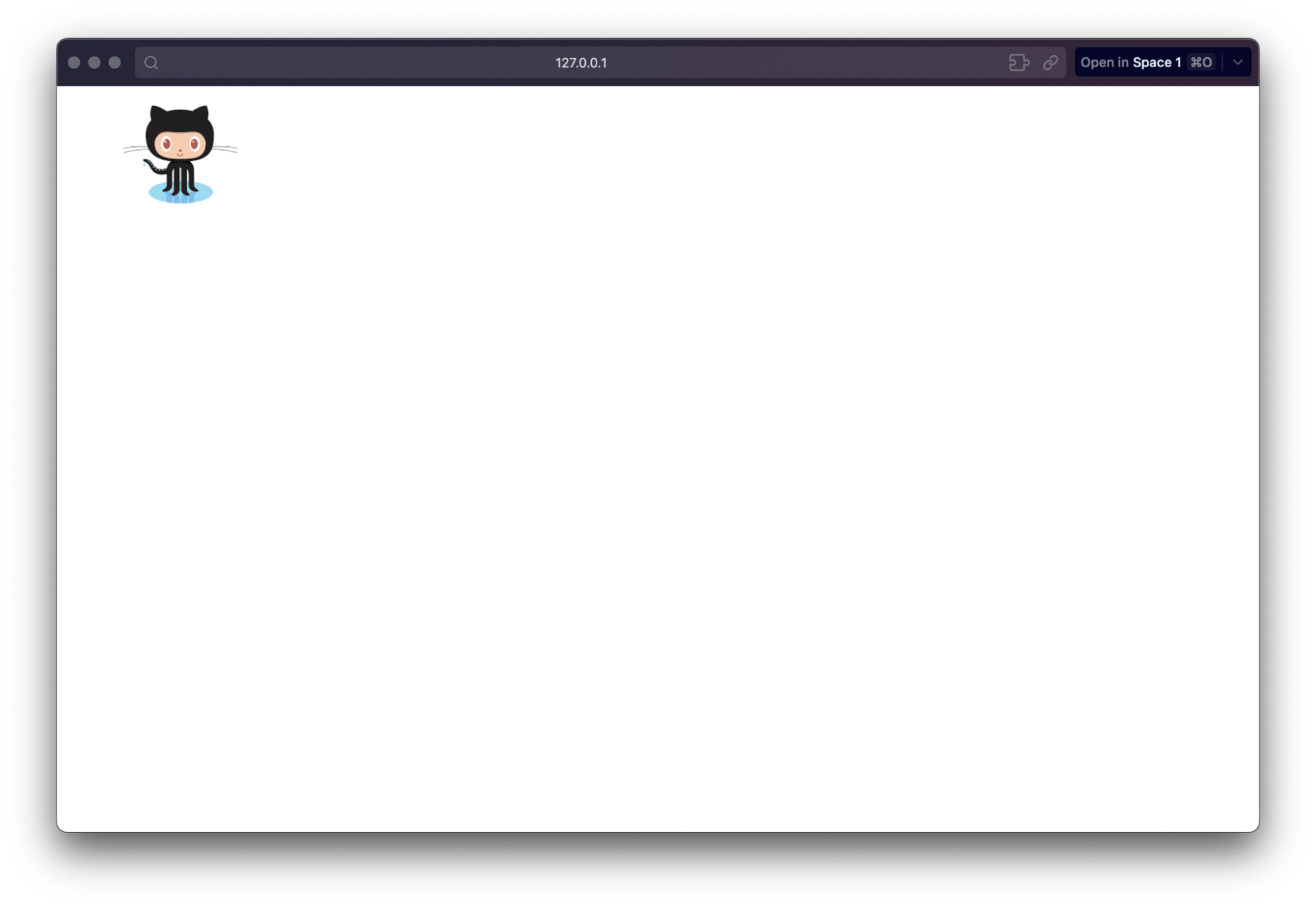 Small image of a black cat in the top left corner of the browser