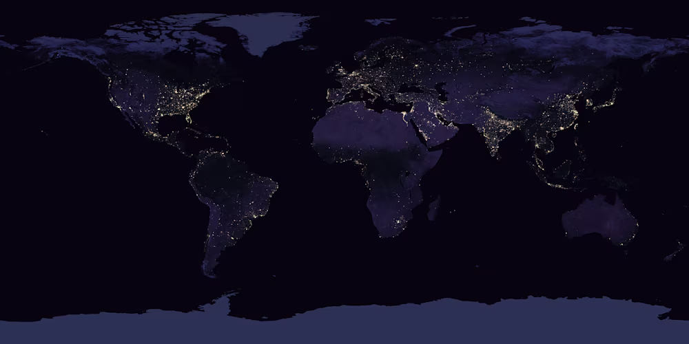 Image showing earth at night using JPEG XL Lossless Compression