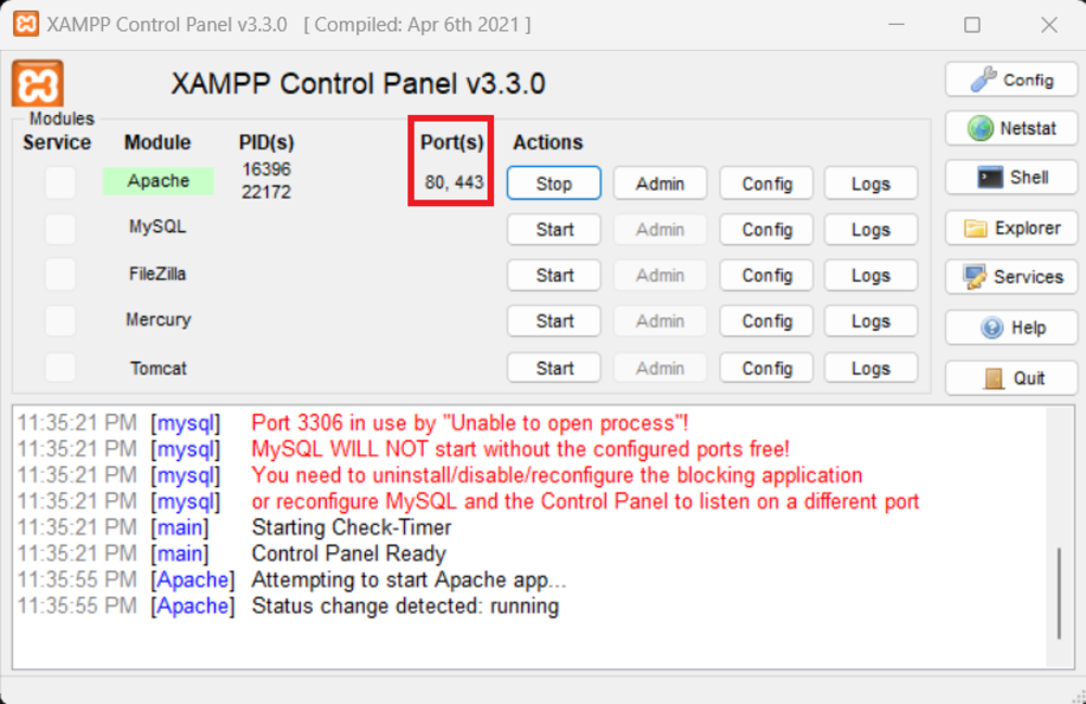 Control panel
