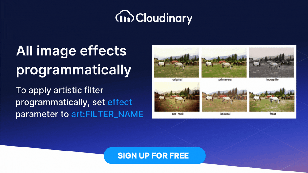 All Image effect can be done programmatically with Cloudinary