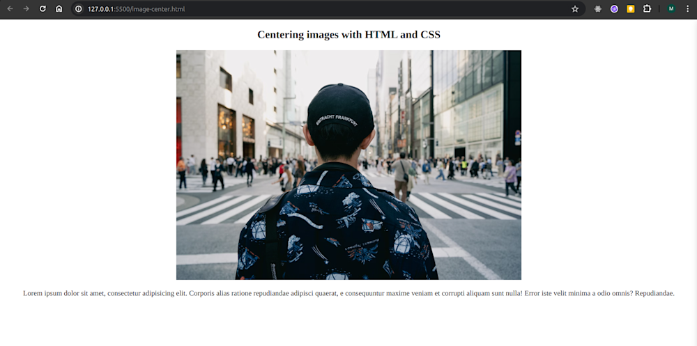 image align center html css