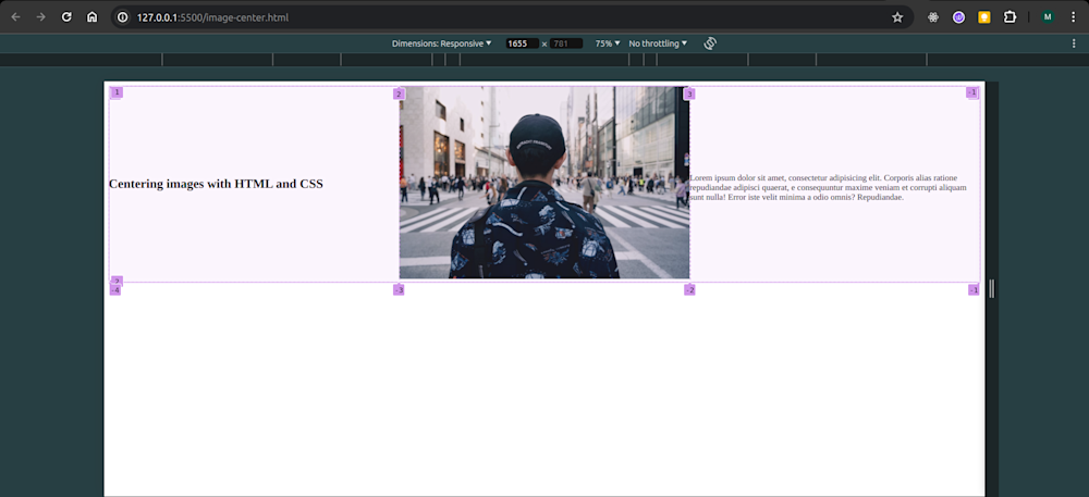 image align center html css