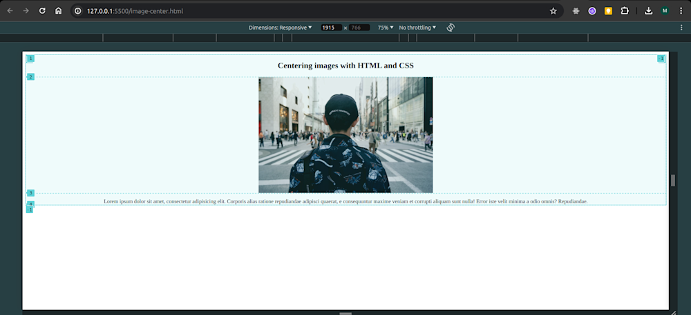 image align center html css