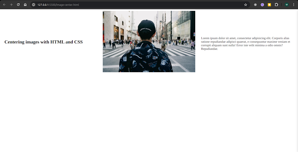 image align center html css