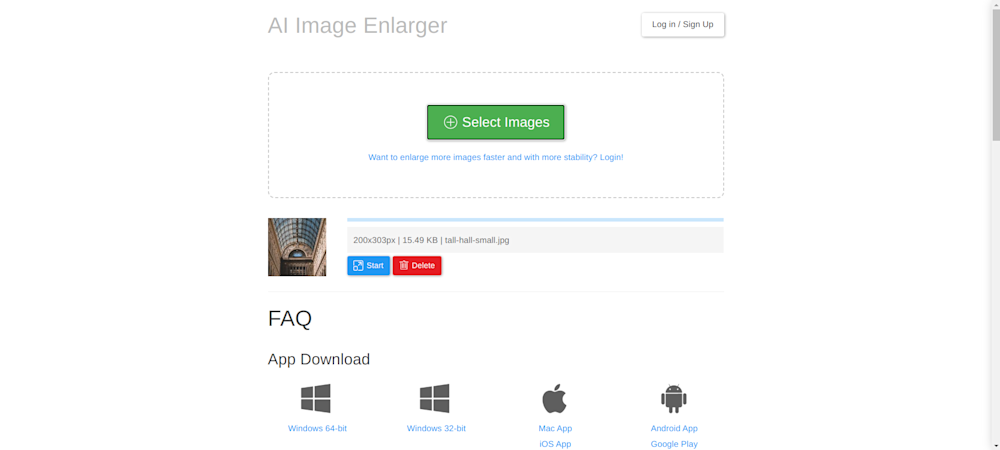 AI image enlarger